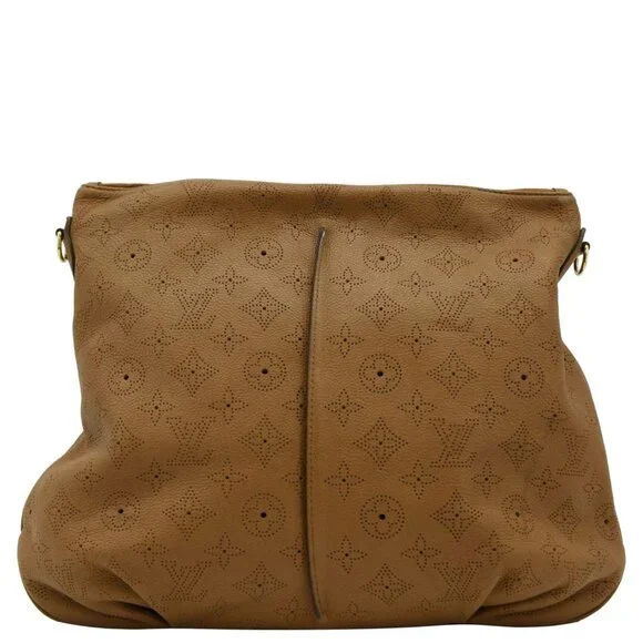 LOUIS VUITTON  Selene PM Mahina Leather Tote Shoulder Bag Tan - Picture 3 of 12